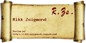 Rikk Zsigmond névjegykártya